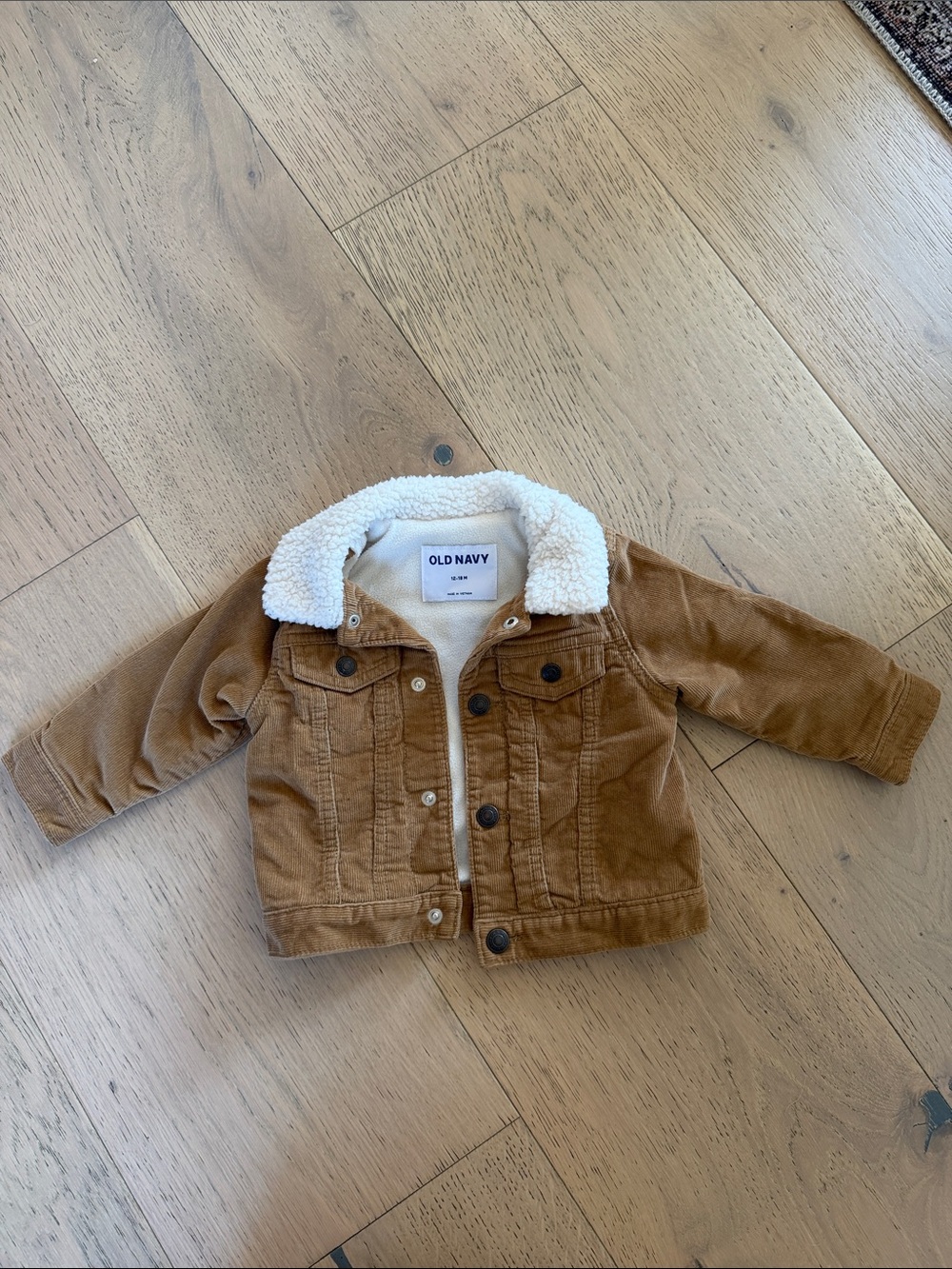Old Navy Kids Brown Corduroy Jacket with White Sherpa Collar